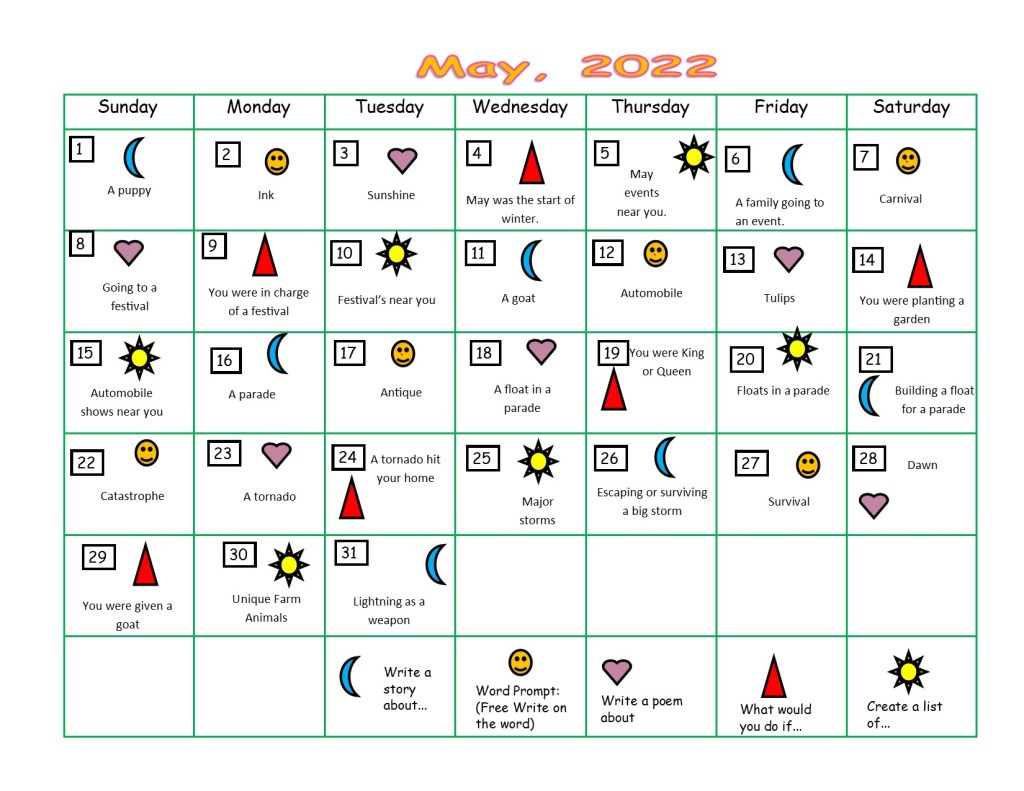 May Writing Prompts,&nbsp;2022