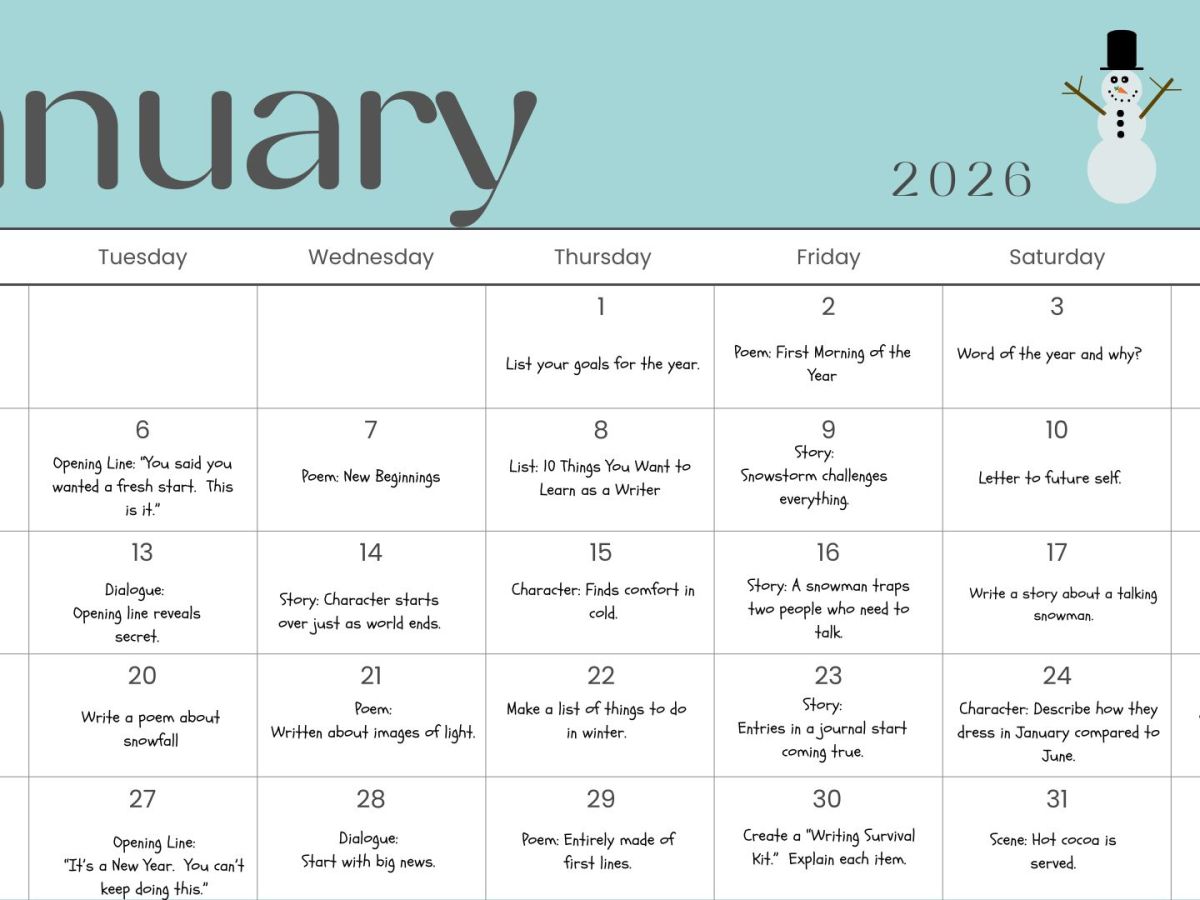 January 2026 Writing&nbsp;Prompts